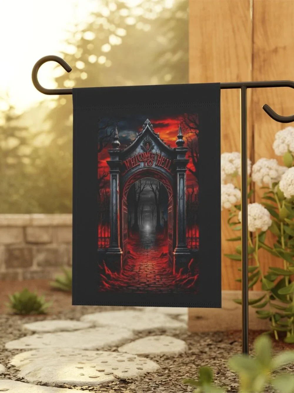 Welcome to Hell Garden Flag Halloween Spooky Decor